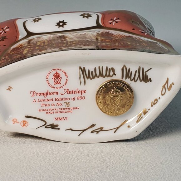 Royal Crown Derby Pronghorn AntelopeLtd Ed. 75/950, Signed - Picture 9 of 9